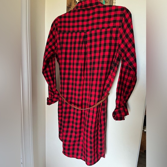 Christmas Red Plaid Long Sleeve Girls Shirt Dress Youth Size Small - Picture 7 of 12